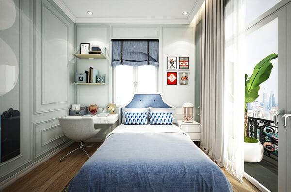 thiết kế nội thất phòng ngủ tân cổ điển